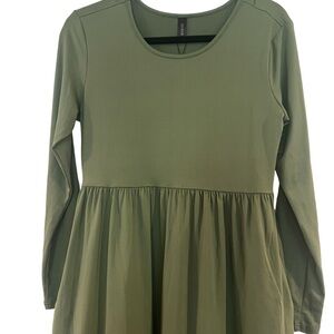 DB MOON Women Casual Long Sleeve Empire Waist Knee Length with Pockets